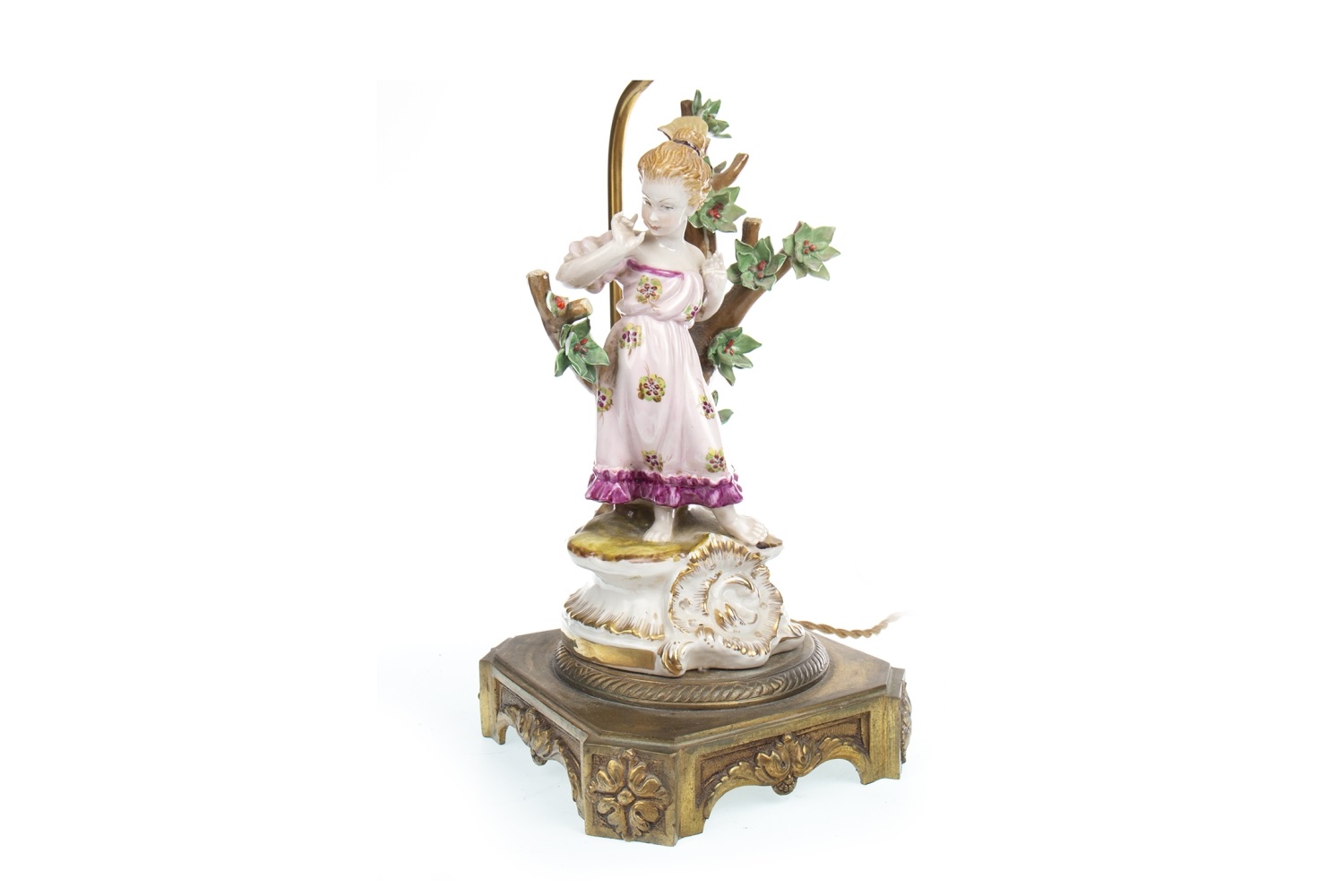 A VICTORIAN FIGURAL AND ORMOLU LAMP BASE - Image 2 of 2