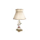 A VICTORIAN FIGURAL AND ORMOLU LAMP BASE