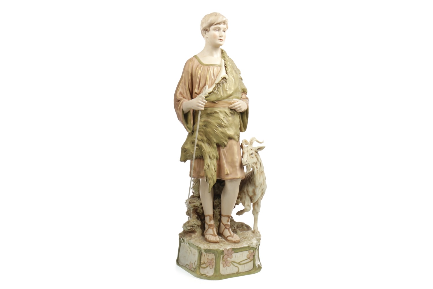 A PAIR OF ROYAL DUX FIGURES OF A SHEPHERD AND SHEPHERDESS - Image 2 of 2