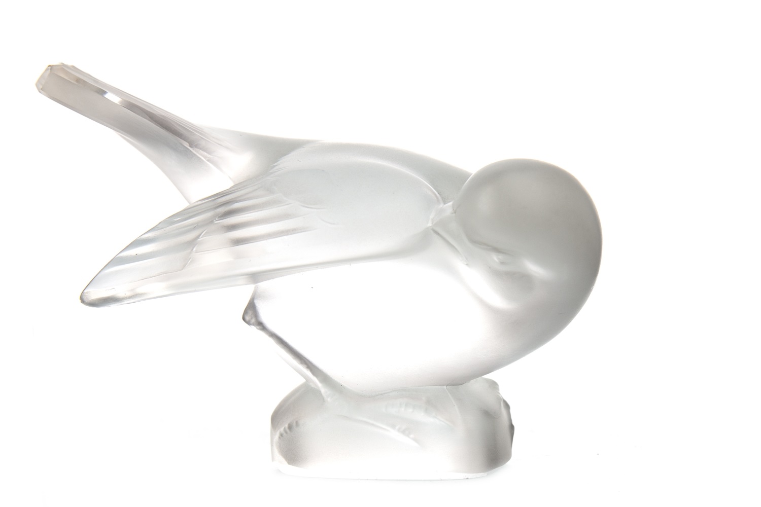 A LALIQUE OPALESCENT GLASS FIGURE OF A BIRD