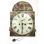 A MID 19TH CENTURY LONGCASE CLOCK DIAL and MOVEMENT