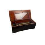 AN EARLY 20TH CENTURY LEVER WIND MUSIC BOX