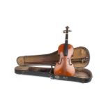 A 19TH CENTURY VIOLIN WITH TWO BOWS