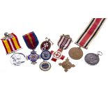 A NATIONAL FIRE BRIGADES ASSOCIATION TEN YEARS MEDAL WITH OTHERS