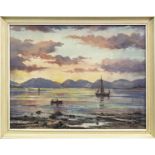 SCOTTISH COASTAL SCENE, A WATERCOLOUR BY STIRLING GILLESPIE