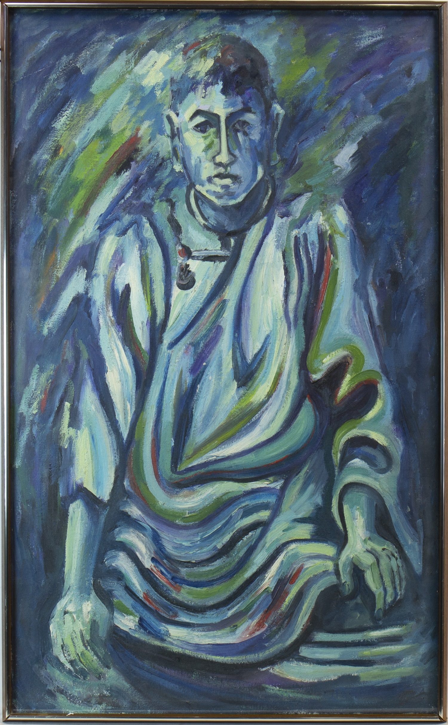 PORTRAIT OF A MAN, AN OIL BY DAVID TONER