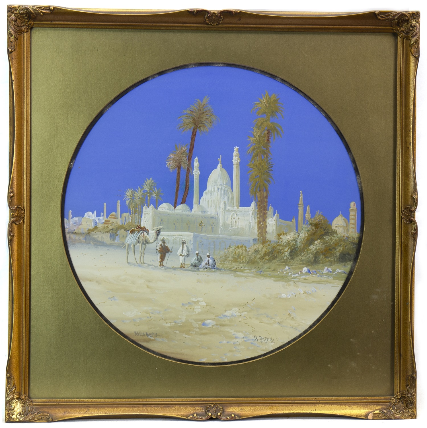 NORTH AFRICAN SCENE, A GOUACHE BY B RAPPINI