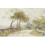 ON THE STRACHUR ROAD, A WATERCOLOUR BY JAMES HERON