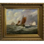 CHANNEL SHIPPING IN CHOPPY SEAS, AN OIL BY CHRISTOPHER MARK MASKELL