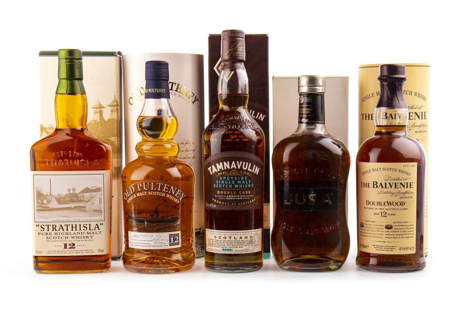 FIVE BOTTLES OF SINGLE MALT SCOTCH WHISKY