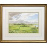 CARNOUSTIE OPEN, A WATERCOLOUR BY KENNETH REED