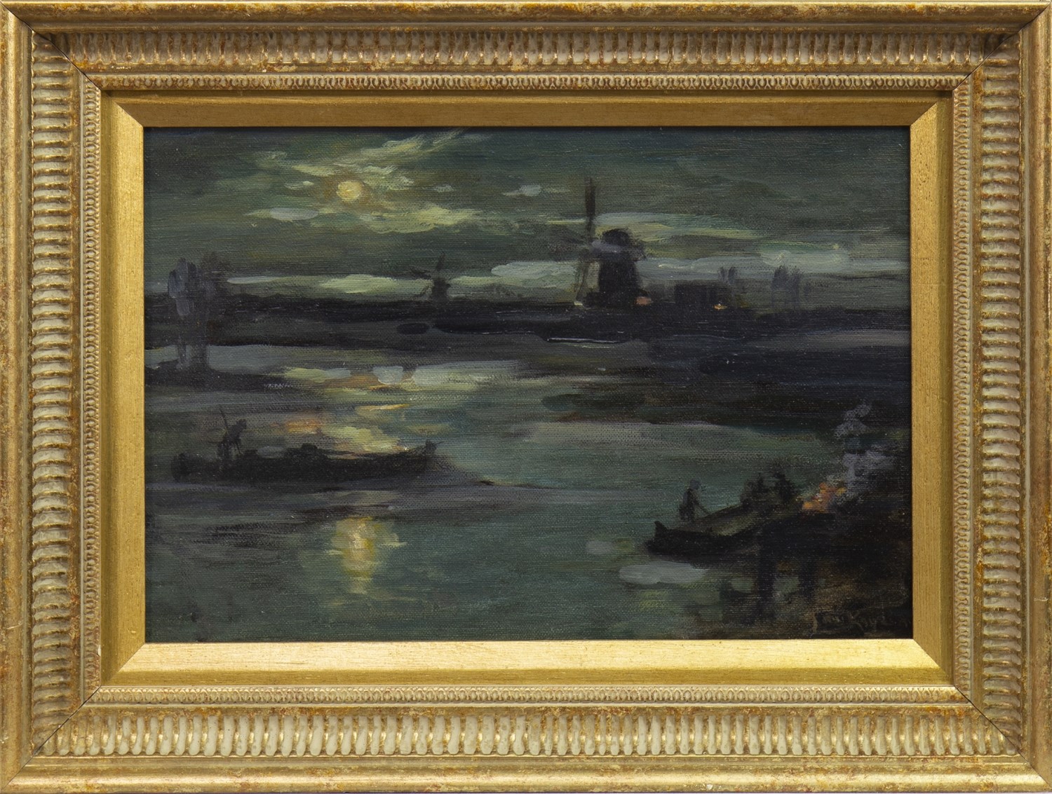 CONTINENTAL RIVER SCENE, AN OIL BY JAMES KAY