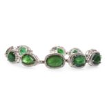 AN IMPRESSIVE EMERALD AND DIAMOND BRACELET