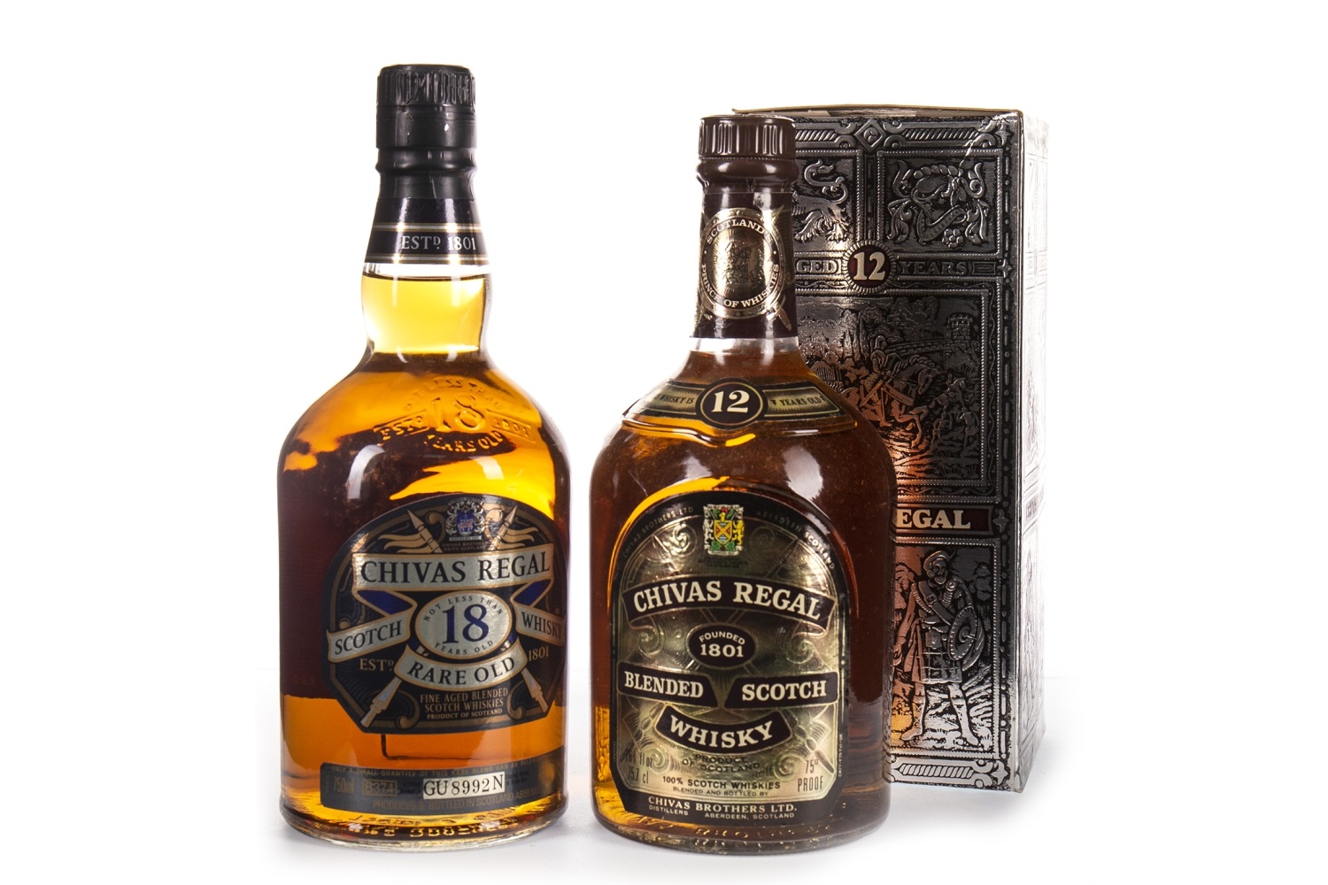 CHIVAS REGAL RARE OLD 18 YEARS OLD & CHIVAS REGAL 12 YEARS OLD