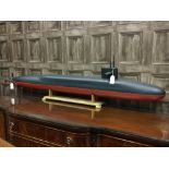 A LARGE MODEL FIGURE OF A SUBMARINE