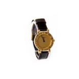 A LADY'S TIFFANY & CO GOLD QUARTZ WATCH