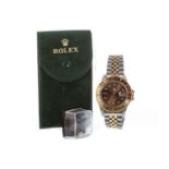 A GENTLEMAN'S ROLEX GMT MASTER ROOT BEER WATCH