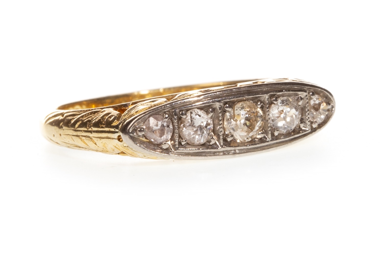 A DIAMOND FIVE STONE RING