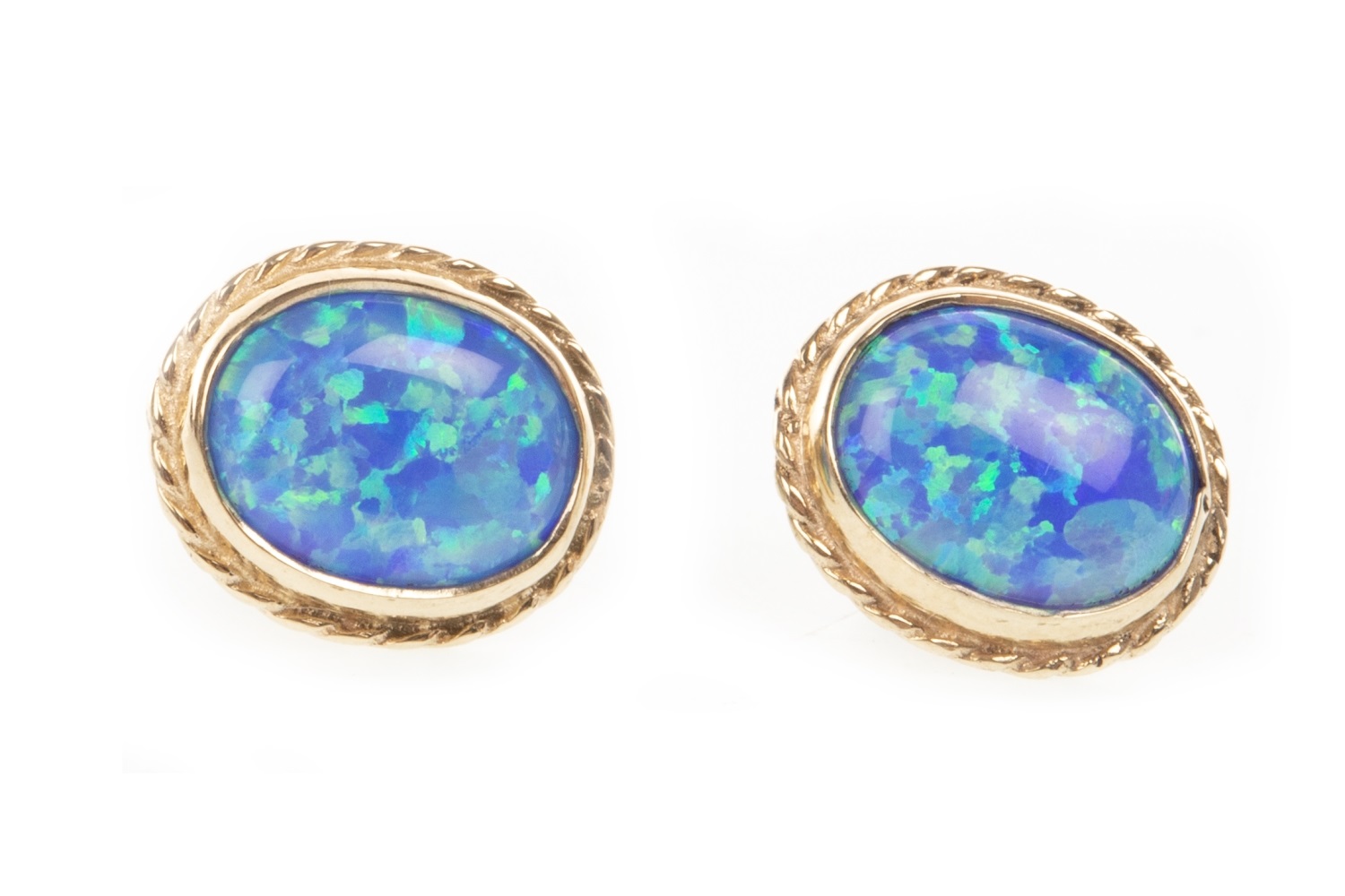 A PAIR OF GEM SET STUD EARRINGS