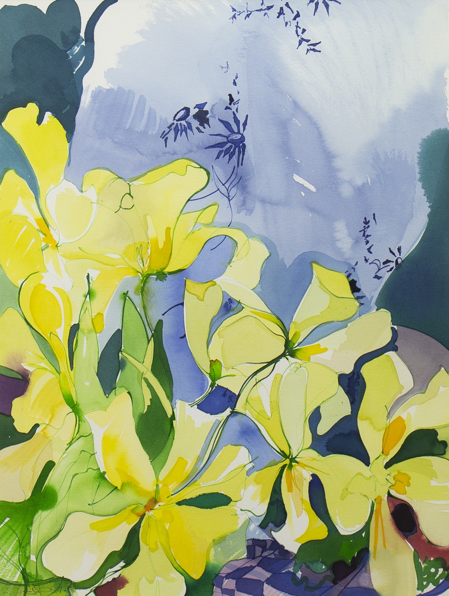 STILL LIFE WITH FLOWERS, A WATERCOLOUR BY JENNIE TUFFS