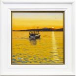 SUNRISE OVER MULL, AN OIL BY FRANK COLCLOUGH