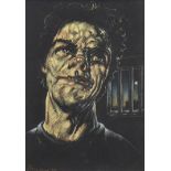 INMATE, A PASTEL BY PETER HOWSON