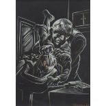 HADGEY'S HAMMER HORROR, A PASTEL BY PETER HOWSON