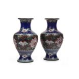 A PAIR OF CHINESE CLOISONNE VASES