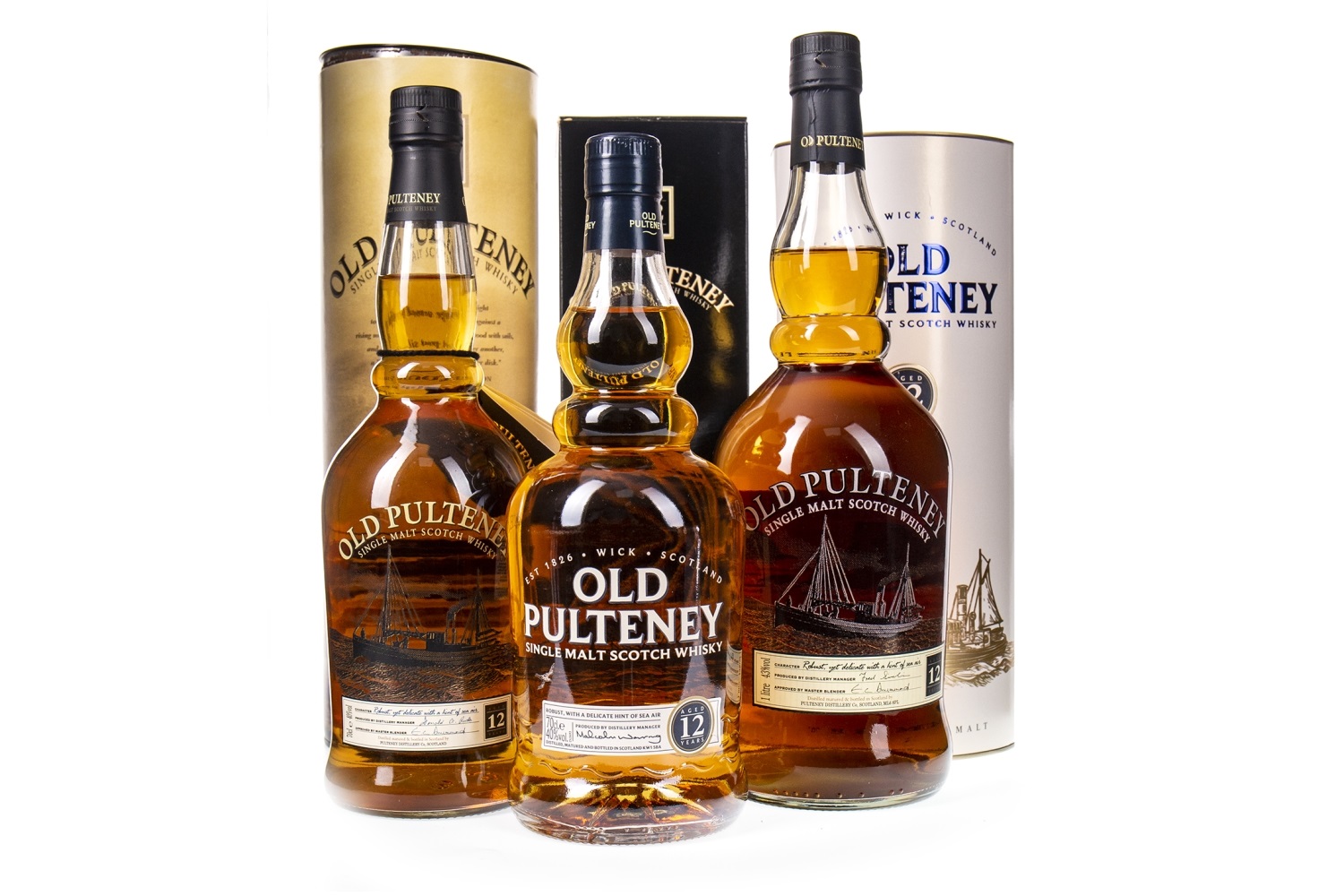 ONE LITRE AND TWO BOTTLES OF OLD PULTENEY AGED 12 YEARS