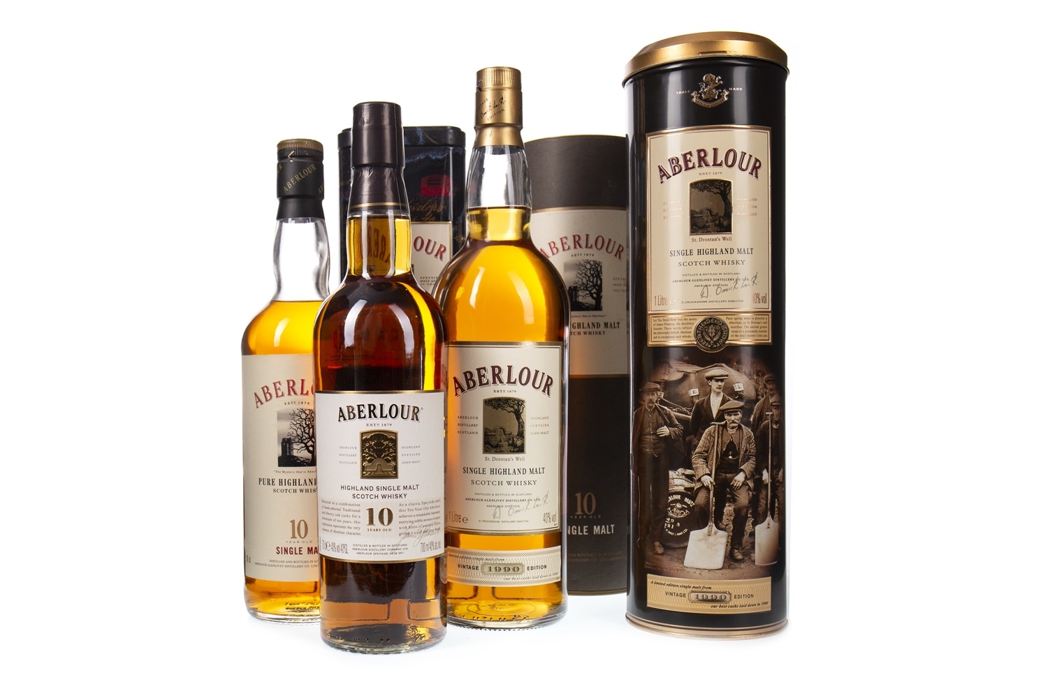 ABERLOUR 1990 AND TWO ABERLOUR 10 YEARS OLD