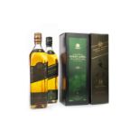 TWO BOTTLES OF JOHNNIE WALKER GREEN LABEL AGED 15 YEARS