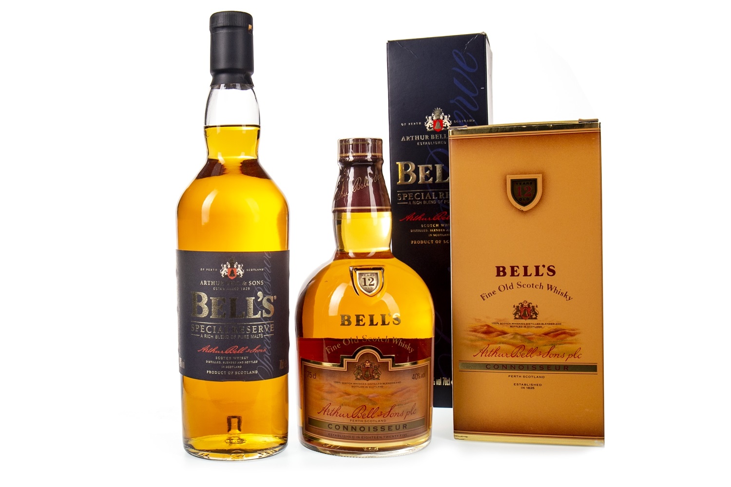 BELL'S CONNOISSEUR 12 YEARS OLD AND BELL'S SPECIAL RESERVE