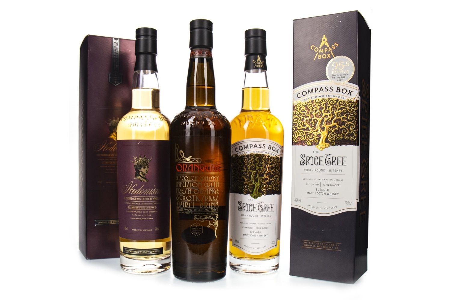 THREE COMPASS BOX BOTTLINGS