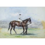 STUDY OF ABOYEUR, WINNER OF THE DERBY, 1913, A WATERCOLOUR BY JOHN BEER
