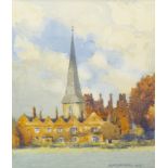 THE OLD CHURCH SPIRE, A WATERCOLOUR BY JAMES PATERSON