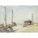 THE DERELICTS AT POELCAPPELLE, A WATERCOLOUR BY EMILY MURRAY PATERSON