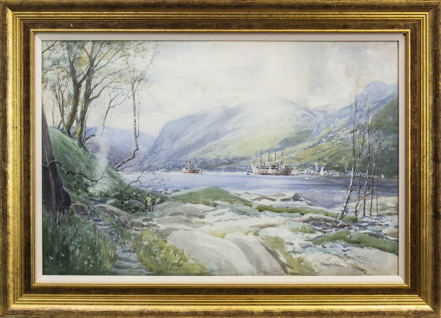 HOLY LOCH, A WATERCOLOUR BY ROBERT CRAIG WALLACE