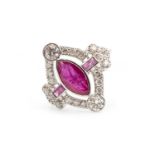 A RUBY AND DIAMOND DRESS RING