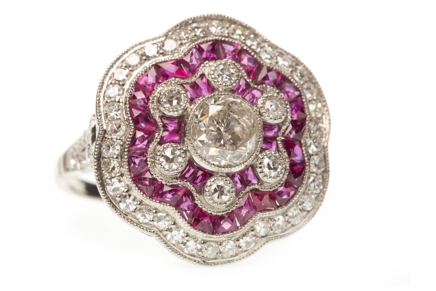 A RUBY AND DIAMOND RING