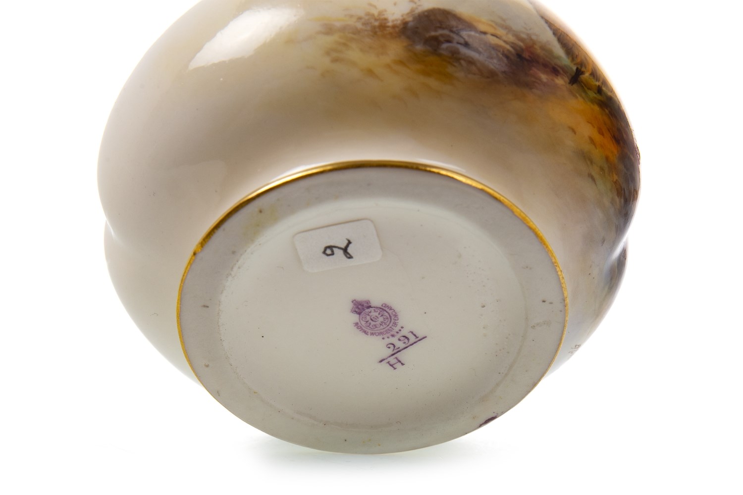 A ROYAL WORCESTER VASE BY E H BARKER - Image 3 of 3