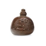 A CHINESE WOOD SNUFF BOTTLE