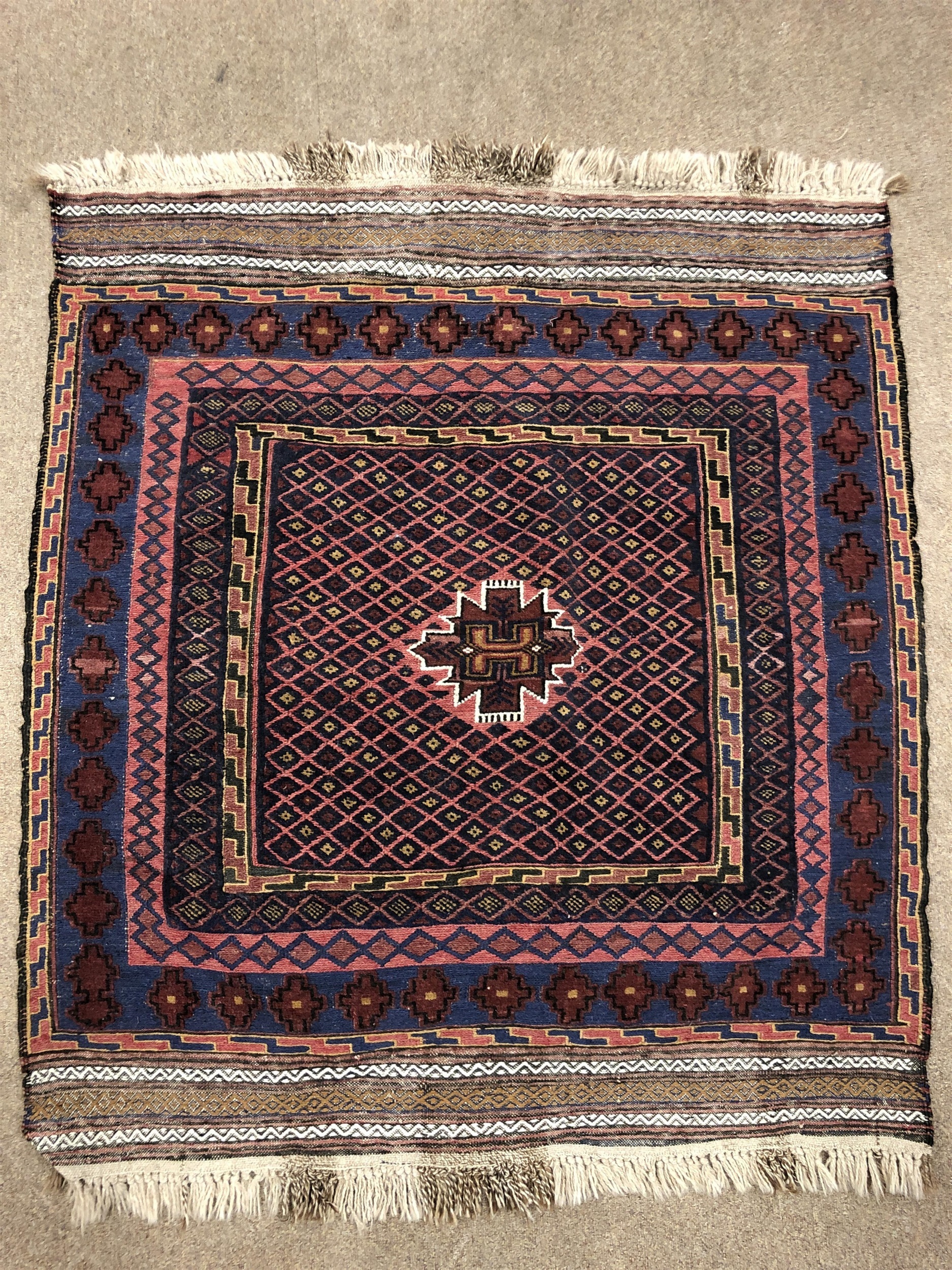 A LOT OF THREE SQUARE EASTERN RUGS - Image 3 of 3