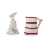 A ROYAL WORCESTER JUG AND CANDLE SNUFFER