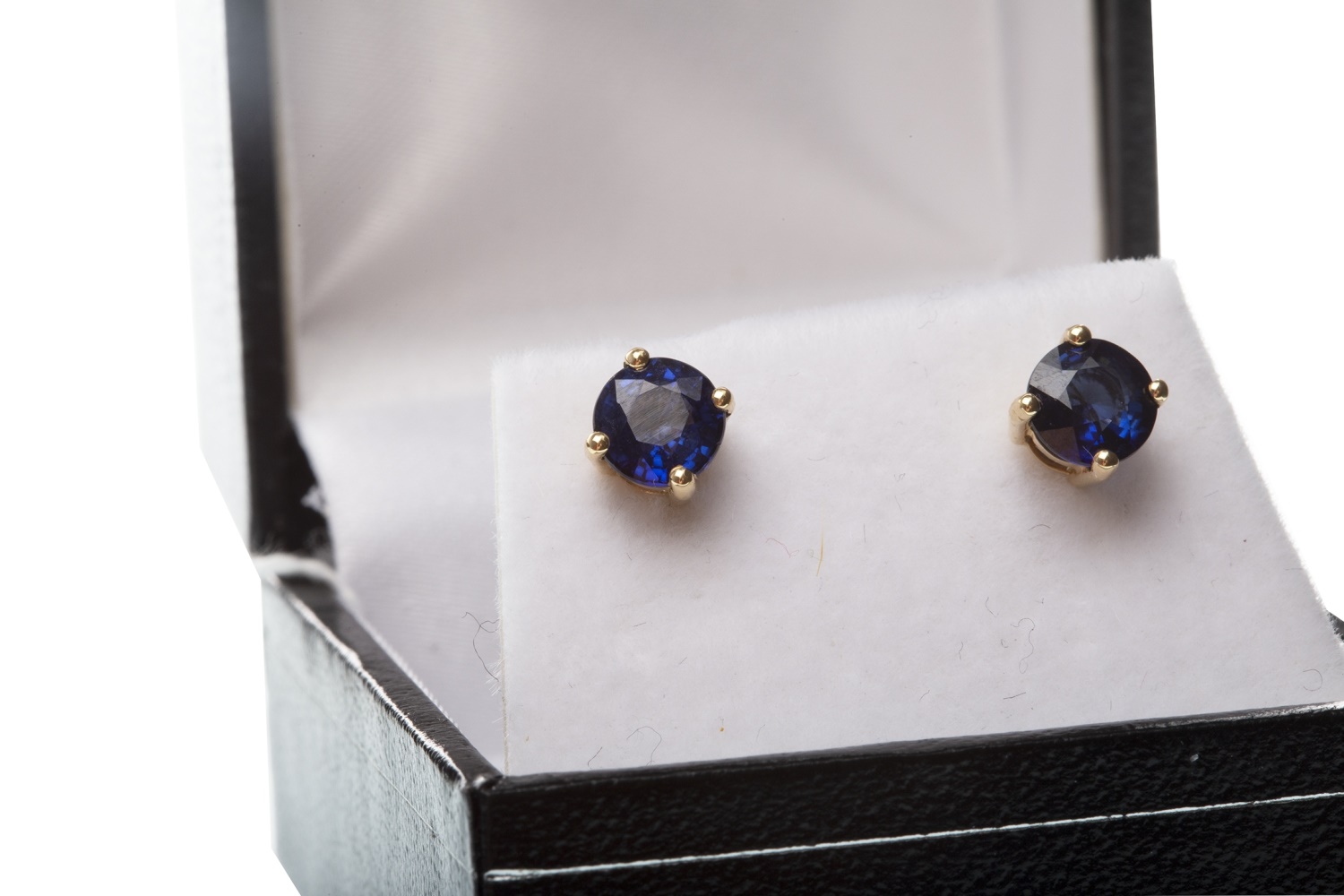 A PAIR OF SAPPHIRE STUD EARRINGS - Image 2 of 2