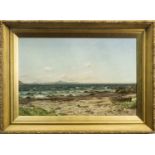 COASTAL SCENE, AN OIL BY THOMAS HOPE MACKAY