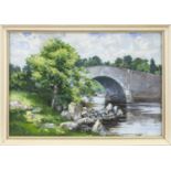 LACKAGH BRIDGE, AN OIL ON BOARD BY HUGH CAMERON WILSON