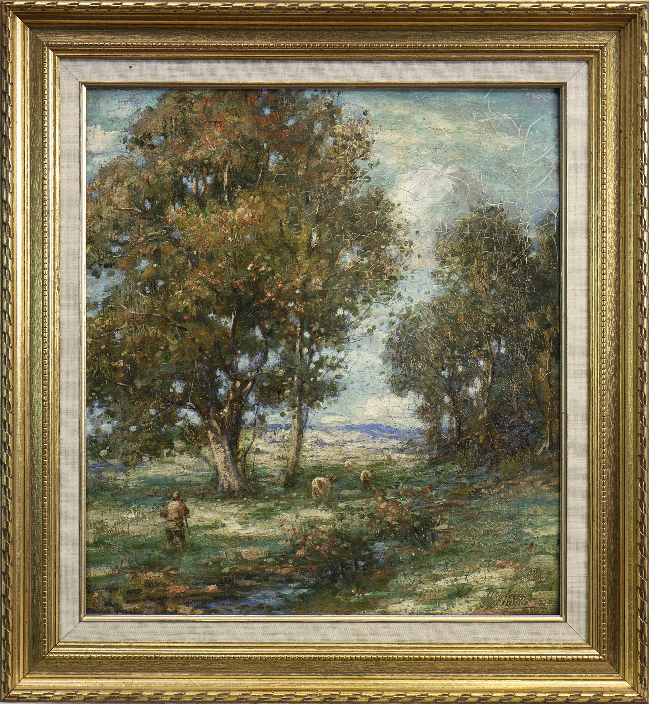 CHANGING PASTURE, AN OIL BY JOHN MYLNE