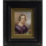 MISS SARAH INGLIS, AGED 20 YEARS, A WATERCOLOUR MINIATURE BY JOHN COX DILLMAN