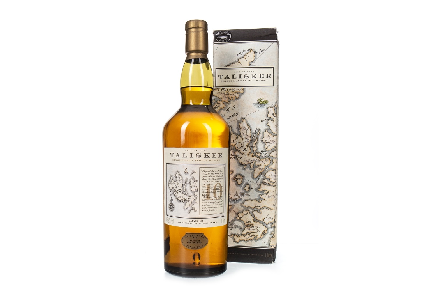 TALISKER 10 YEARS OLD MAP LABEL - ONE LITRE