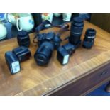 A CANON EOS 700D DS126431 CAMERA AND LENSES